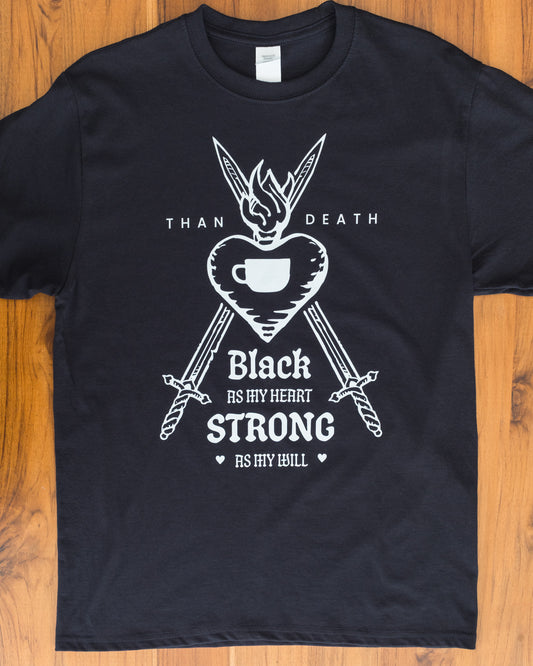 Camiseta para Coffee Lovers Black as My Heart (Liquidación)