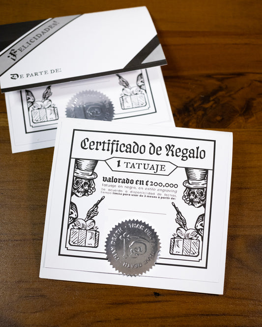 Certificado de Regalo para Tatuaje 200,000